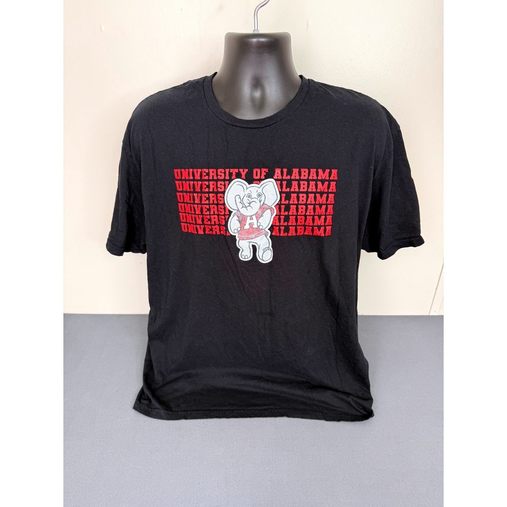 Gildan T-Shirt Mens XL University of Alabama Big Al Crimson Tide Black Cotton
